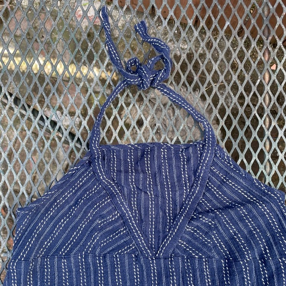 ROXY | Women’s Blue Strapless Blouse - Picture 3 of 9